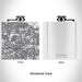 Rendered View of Fullerton California Map Engraving on 6oz Stainless Steel Flask in White