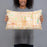 Person holding 20x12 Custom Fullerton California Map Throw Pillow in Watercolor