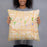 Person holding 18x18 Custom Fullerton California Map Throw Pillow in Watercolor