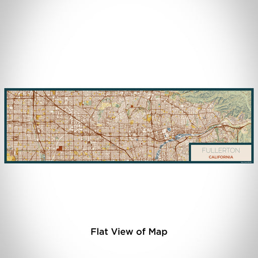 Flat View of Map Custom Fullerton California Map Enamel Mug in Woodblock