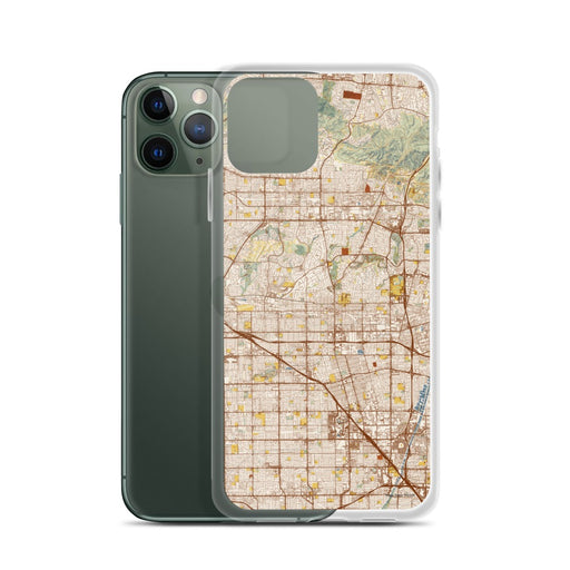 Custom Fullerton California Map Phone Case in Woodblock