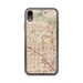 Custom iPhone XR Fullerton California Map Phone Case in Woodblock