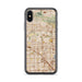 Custom iPhone X/XS Fullerton California Map Phone Case in Woodblock