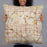 Person holding 22x22 Custom Fullerton California Map Throw Pillow in Woodblock
