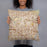 Person holding 18x18 Custom Fullerton California Map Throw Pillow in Woodblock