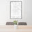 24x36 Fuquay-Varina North Carolina Map Print Portrait Orientation in Classic Style Behind 2 Chairs Table and Potted Plant