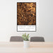 24x36 Fuquay-Varina North Carolina Map Print Portrait Orientation in Ember Style Behind 2 Chairs Table and Potted Plant
