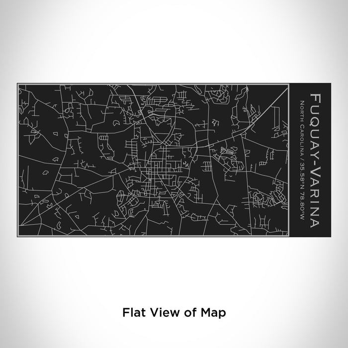 Rendered View of Fuquay-Varina North Carolina Map Engraving on 17oz Stainless Steel Insulated Cola Bottle in Black