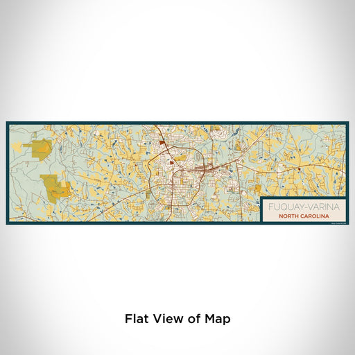 Flat View of Map Custom Fuquay-Varina North Carolina Map Enamel Mug in Woodblock