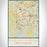 Fuquay-Varina North Carolina Map Print Portrait Orientation in Woodblock Style With Shaded Background