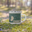 Right View Custom Gainesville Florida Map Enamel Mug in Afternoon on Grass With Trees in Background
