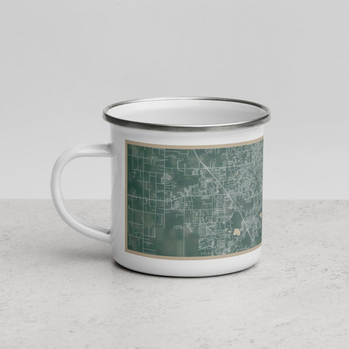 Left View Custom Gainesville Florida Map Enamel Mug in Afternoon