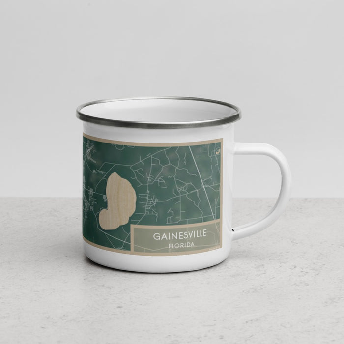 Right View Custom Gainesville Florida Map Enamel Mug in Afternoon