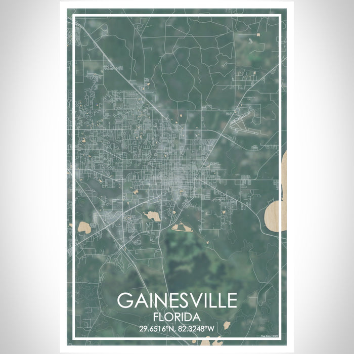 Gainesville Florida Map Print Portrait Orientation in Afternoon Style With Shaded Background