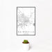 12x18 Gainesville Florida Map Print Portrait Orientation in Classic Style With Small Cactus Plant in White Planter