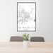 24x36 Gainesville Florida Map Print Portrait Orientation in Classic Style Behind 2 Chairs Table and Potted Plant