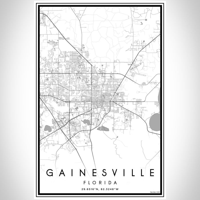 Gainesville Florida Map Print Portrait Orientation in Classic Style With Shaded Background