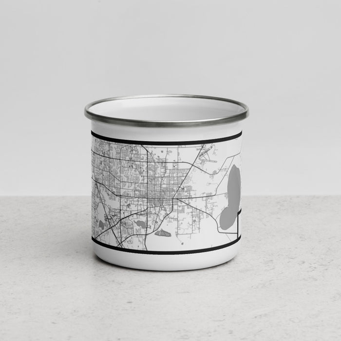 Front View Custom Gainesville Florida Map Enamel Mug in Classic
