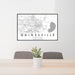 24x36 Gainesville Florida Map Print Landscape Orientation in Classic Style Behind 2 Chairs Table and Potted Plant