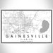 Gainesville Florida Map Print Landscape Orientation in Classic Style With Shaded Background