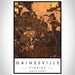 Gainesville Florida Map Print Portrait Orientation in Ember Style With Shaded Background