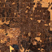 Gainesville Florida Map Print in Ember Style Zoomed In Close Up Showing Details