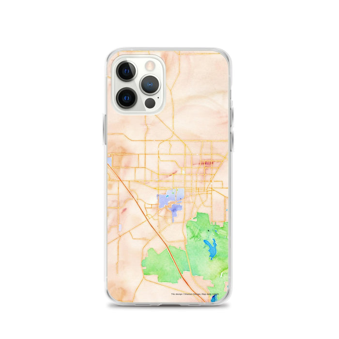 Custom Gainesville Florida Map iPhone 12 Pro Phone Case in Watercolor