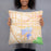 Person holding 18x18 Custom Gainesville Florida Map Throw Pillow in Watercolor