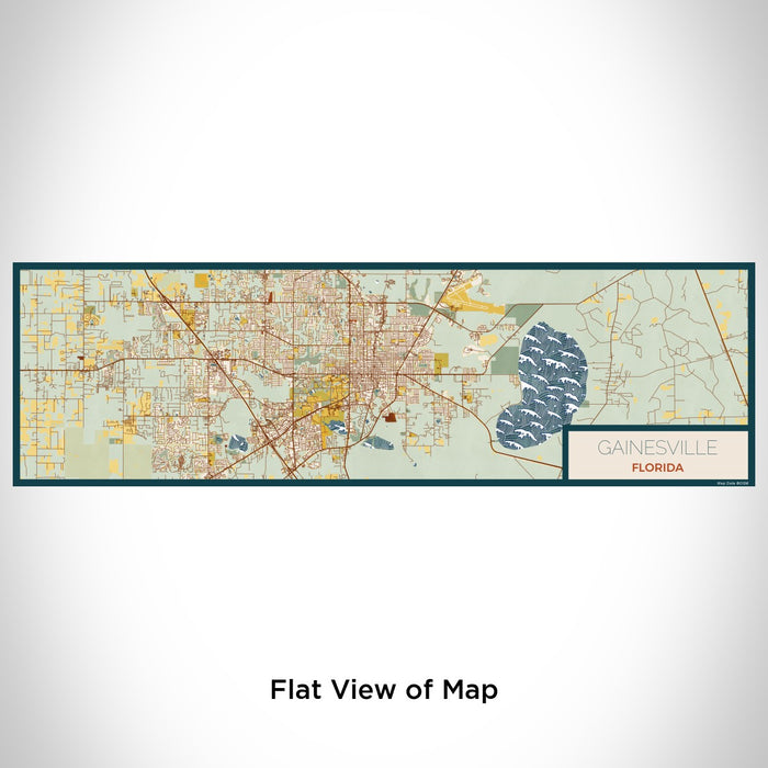 Flat View of Map Custom Gainesville Florida Map Enamel Mug in Woodblock