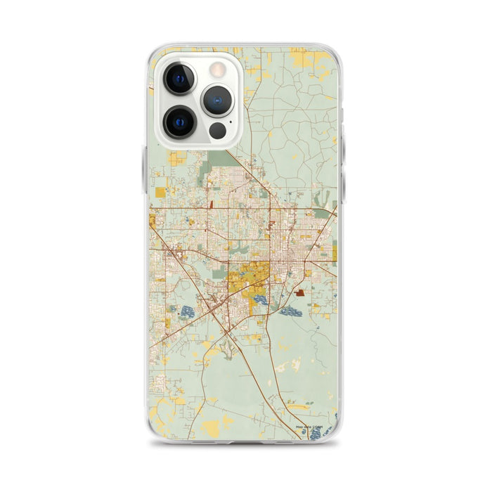 Custom Gainesville Florida Map iPhone 12 Pro Max Phone Case in Woodblock