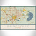 Gainesville Florida Map Print Landscape Orientation in Woodblock Style With Shaded Background