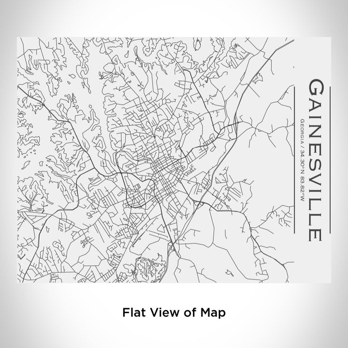 Rendered View of Gainesville Georgia Map Engraving on 20oz Stainless Steel Insulated Bottle with Bamboo Top in White