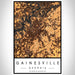 Gainesville Georgia Map Print Portrait Orientation in Ember Style With Shaded Background