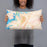 Person holding 20x12 Custom Gainesville Georgia Map Throw Pillow in Watercolor