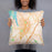 Person holding 18x18 Custom Gainesville Georgia Map Throw Pillow in Watercolor
