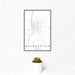 12x18 Gainesville Texas Map Print Portrait Orientation in Classic Style With Small Cactus Plant in White Planter
