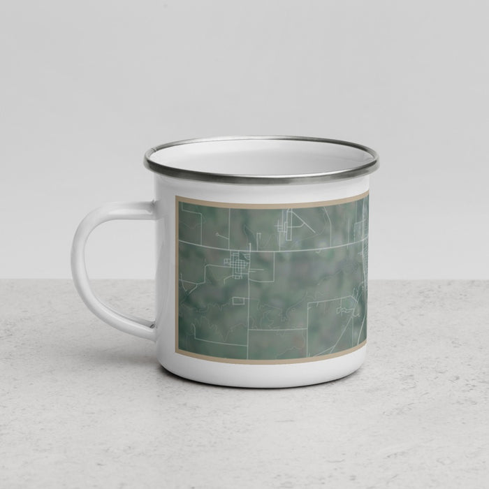 Left View Custom Gainesville Texas Map Enamel Mug in Afternoon