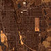Gainesville Texas Map Print in Ember Style Zoomed In Close Up Showing Details