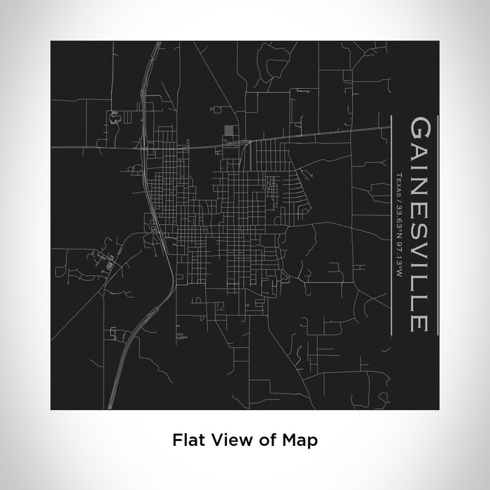 Rendered View of Gainesville Texas Map Engraving on 17oz Stainless Steel Insulated Tumbler in Black