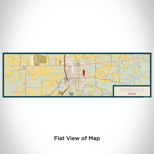 Flat View of Map Custom Gainesville Texas Map Enamel Mug in Woodblock