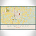 Gainesville Texas Map Print Landscape Orientation in Woodblock Style With Shaded Background