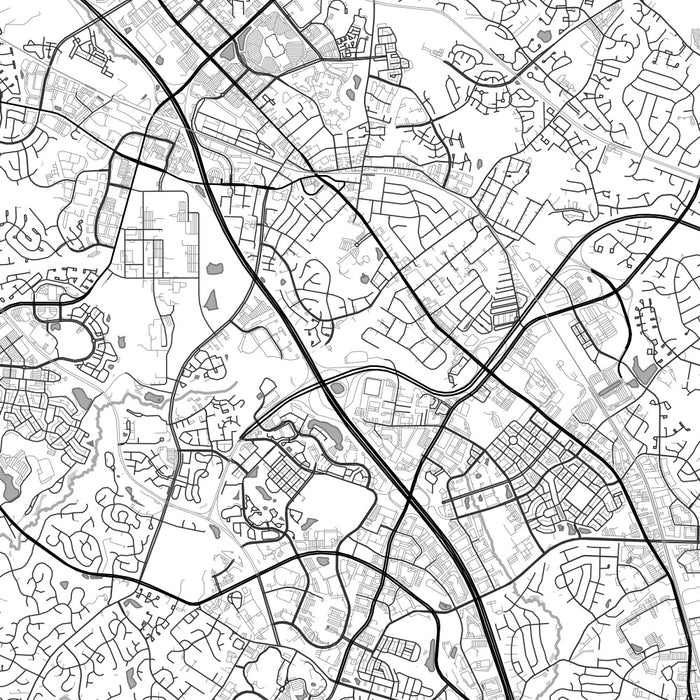 Gaithersburg Maryland Map Print in Classic Style Zoomed In Close Up Showing Details