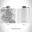 Rendered View of Gaithersburg Maryland Map Engraving on 6oz Stainless Steel Flask in White