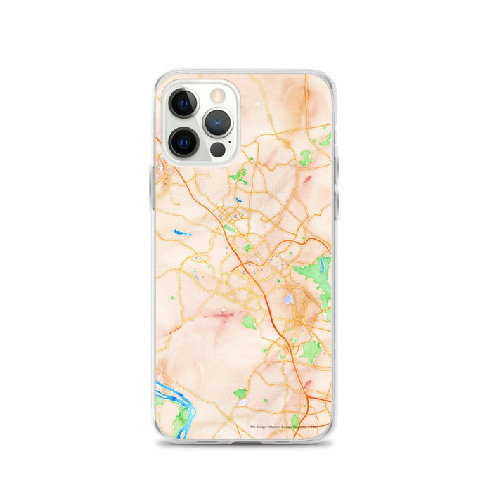 Custom Gaithersburg Maryland Map iPhone 12 Pro Phone Case in Watercolor