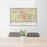 24x36 Gaithersburg Maryland Map Print Landscape Orientation in Woodblock Style Behind 2 Chairs Table and Potted Plant