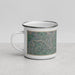 Left View Custom Galax Virginia Map Enamel Mug in Afternoon