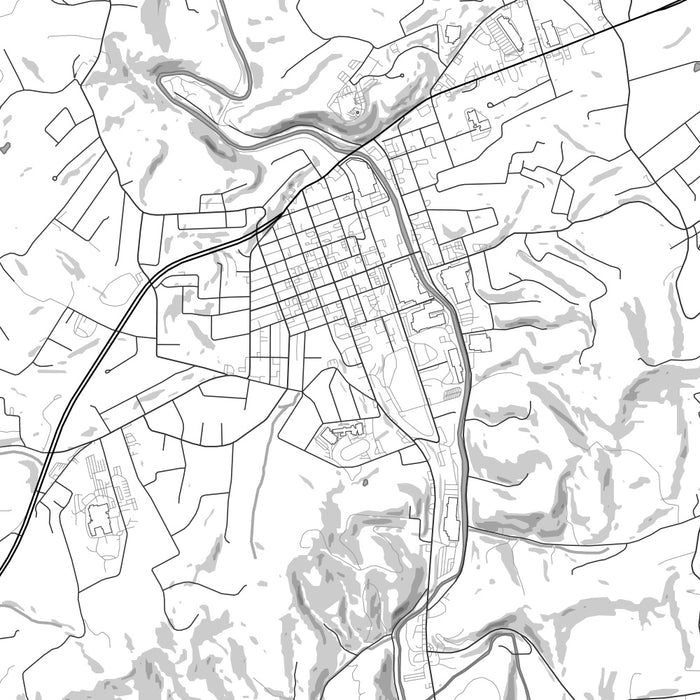 Galax Virginia Map Print in Classic Style Zoomed In Close Up Showing Details