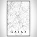 Galax Virginia Map Print Portrait Orientation in Classic Style With Shaded Background