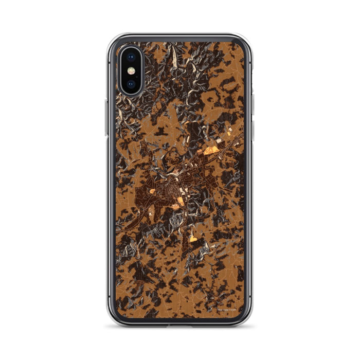 Custom iPhone X/XS Galax Virginia Map Phone Case in Ember