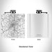 Rendered View of Galax Virginia Map Engraving on 6oz Stainless Steel Flask in White